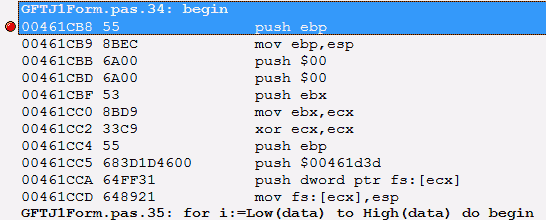 Going For The Jugular - CPU view near "begin"